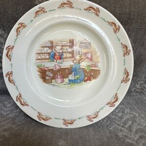 Bunnykins, Barbara Vernon signed, Children's Plate, 7.5 inches
